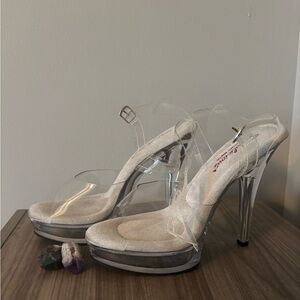 Pleaser Clear Platform Heels